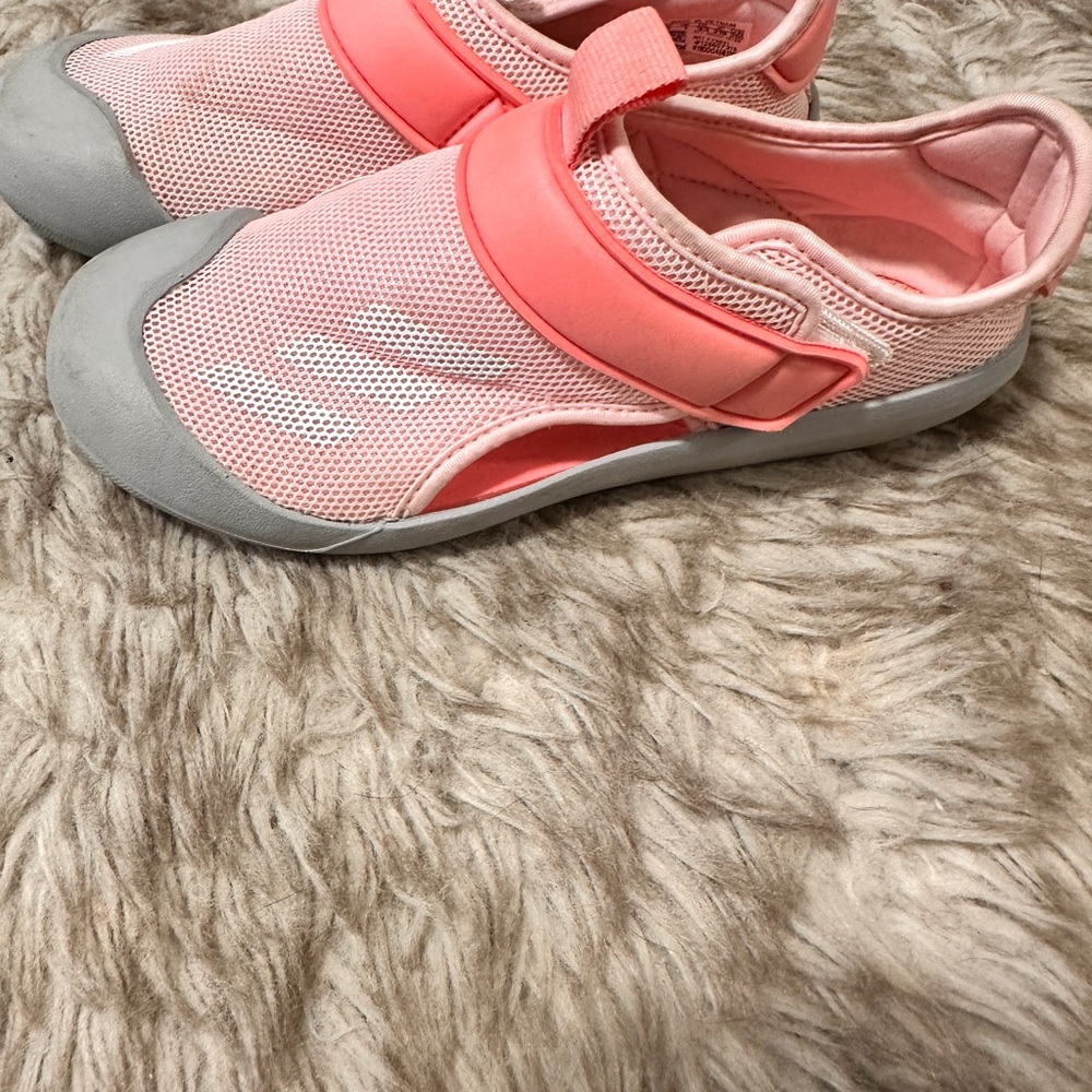 Pink and Gray Adidas water shoes